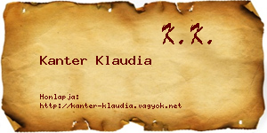 Kanter Klaudia névjegykártya